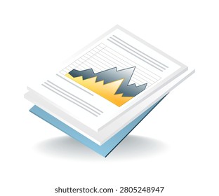 Business Report Document With Financial Analytics Chart