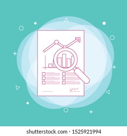 Business report document flat style. Concept of line icon