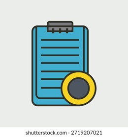 Vector de icono de documento de informe comercial