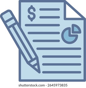 Business Report Filled Blue Tone Icon