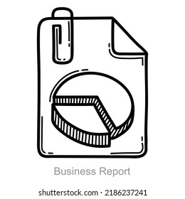Business Report and graph icon concept