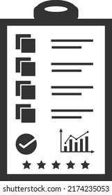 Icono de informe de negocios, vector de icono de análisis de negocio