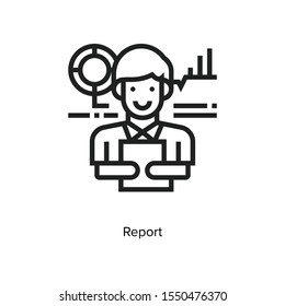 The business report icon. Audit and analysis, document, plan symbol. Flat Vector illustration
