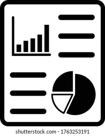 Das Geschäftsbericht-Symbol. Prüfung und Analyse, Dokument, Plansymbol.