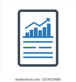 Ícone do relatório comercial. Ícone de auditoria e análise