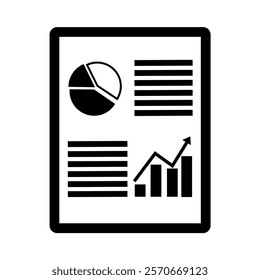 Business report icon,  Audit and analysis, document. flat design