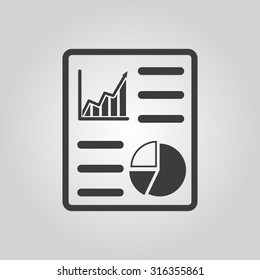 The business report icon. Audit and analysis, document, plan symbol. Flat Vector illustration