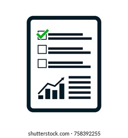 The business report icon. Audit and analysis, document. flat design vector