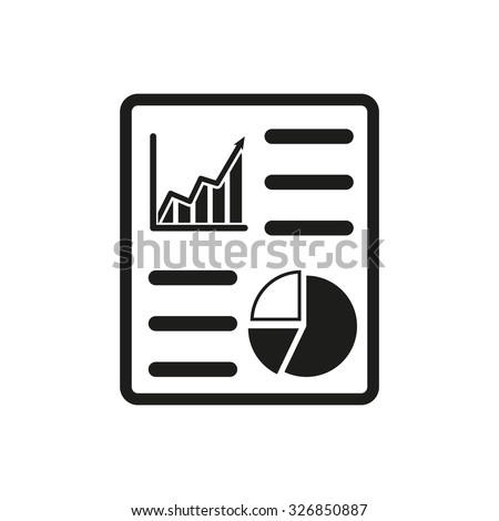 The business report icon. Audit and analysis, document, plan symbol. Flat Vector illustration