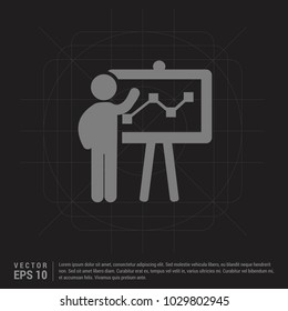 Business report icon - Black Creative Background