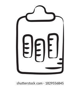 Diseño de icono de informe comercial, archivo de registro de vector de ventas en estilo editable 
