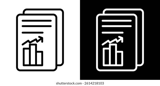 Business report icon outline collection for web design