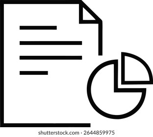 Business Report Icon with Pie Chart and Document Icon