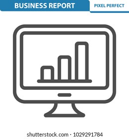 Business Report Icon. Professional, pixel perfect icons optimized for both large and small resolutions. EPS 8 format. 12x size for preview.