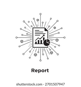 "Ícone de Relatório Comercial que Representa a Análise e a Documentação de Dados"
