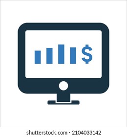 Icono de informe comercial. Diseño vectorial simple editable aislado en un fondo blanco.