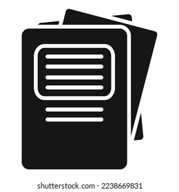 Business report icon simple vector. Document paper. Data file