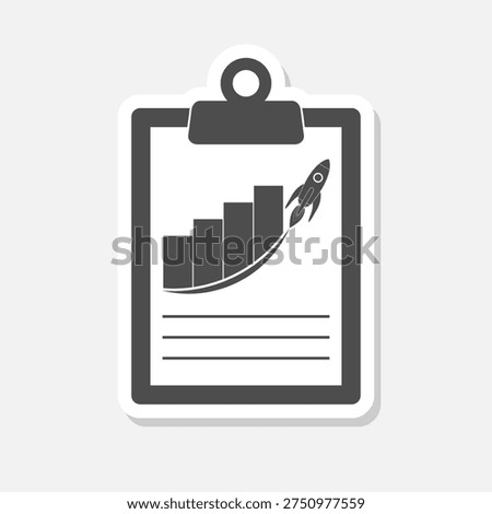 Business Report icon sticker isolated on gray background