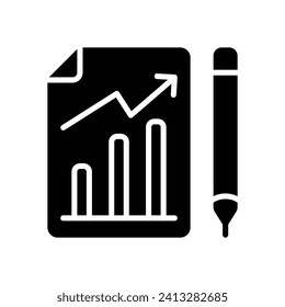 icono de informe de negocios. icono de glifo vectorial para tu sitio web, móvil, presentación y diseño de logotipo.