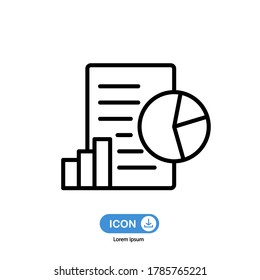 Business report icon vector isolated on white background.