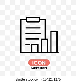 Business report icon vector isolated on transparent background