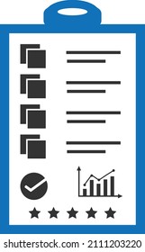 Versión azul aislada del icono de informe de negocios