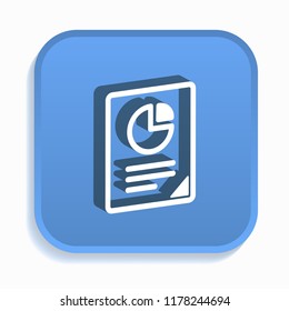 Business report isometric icon. Vector illustrations isolated for graphic and web design in 3d style.