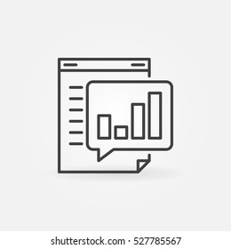 Business report line icon. Vector report concept symbol or logo element in thin line style