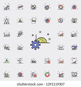 business report mechanism colored icon. Business charts icons universal set for web and mobile