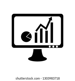 Business Report Monitoring, Business Statistics, Dashboard icon vector isolated on white background for your web and mobile app design, Dashboard logo concept icon