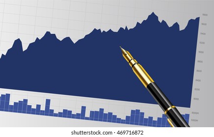 business report on the desk with a pen