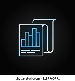 Business report outline vector creative icon or logo element on dark background