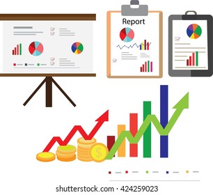 Business report paper background with graph