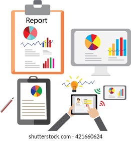 Business report paper  background with long shadow