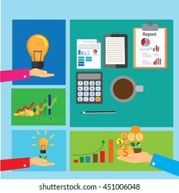 Business report paper on background with Graph
