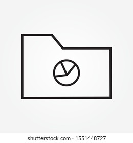 business report pie chart graph folder sign icon design vector illustration