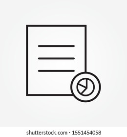business report pie chart graph document icon design vector illustration