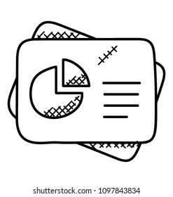 
Business report with pie graph presenting business report planning concept
