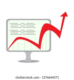 Business report in a screen. Vector illustration design