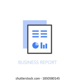 Business report symbol with some sheets of paper and graphs. Easy to use for your website or presentation.