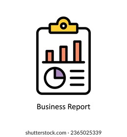 Business Report vector Fill outline icon illustration. EPS 10 File.