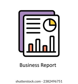 Business Report vector Filled outline Design illustration. Symbol on White background EPS 10 File 