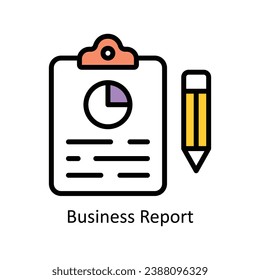 Business Report vector  Filled outline Design illustration. Symbol on White background EPS 10 File