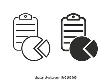 Business report vector icon. Black illustration isolated on white background for graphic and web design.
