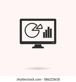 Business report vector icon. Black illustration isolated for graphic and web design.