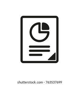 Business report vector icon. Black illustration isolated on white background for graphic and web design.