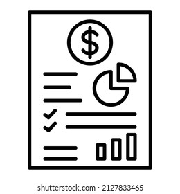 Icono vectorial de Informe de negocio. Se puede usar para imprimir, móviles y aplicaciones web.