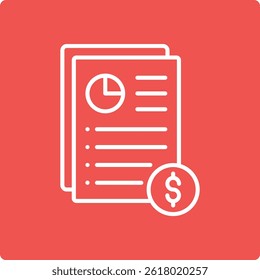 Ícone de vetor do Relatório Comercial. Pode ser usado para impressão, aplicativos móveis e da Web.