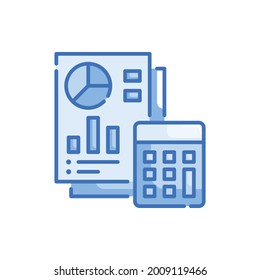 Business report vector icon style illustration. EPS 10 file web analytics symbol
