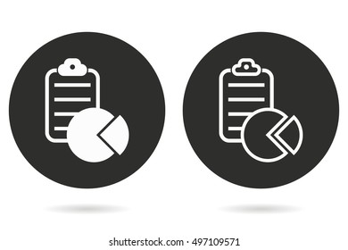 Business report vector icon. White illustration isolated on black background for graphic and web design.
